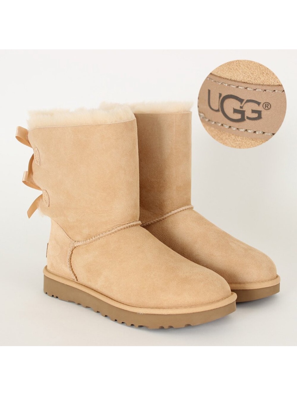 Nwt - Ugg Bailey Bow Ii Women's Shearling Lined Boots - Soft Ochre